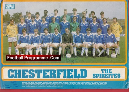 Chesterfield Football Club Multi Autographed Signed Picture 1980s - Image 2