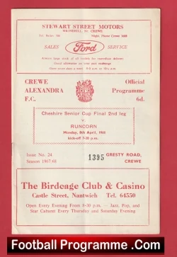 Crewe Alexandra v Runcorn 1968 - Cheshire Senior Cup Final