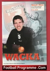 Jimmy Walker Testimonial Benefit Match Walsall 2003 – Signed Autograph