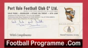 Port Vale Football Club Multi Autographed Signed Compliment slip signed Note Bill Dearden
