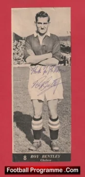 Chelsea Roy Bentley Football Club Autograph Signed 1950s