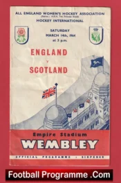 England Womens Hockey v Scotland 1964 – Wembley London