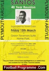 Plymouth Argyle v Santos 1973 – PELE Friendly Brazil Reunion Multi Signed