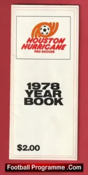 Houston Hurricane Pro Soccer USA America Year Book + Ticket Multi Signed