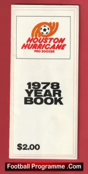 Houston Hurricane Pro Soccer USA America Year Book + Ticket Multi Signed