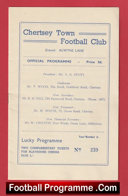 Chertsey Town v Francombe 1953 - FA Amateur Cup - Image 2