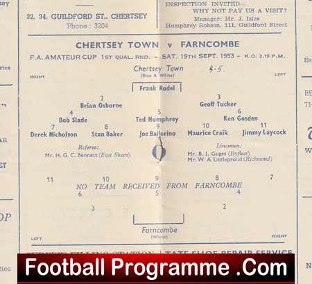 Chertsey Town v Francombe 1953 - FA Amateur Cup - Image 3