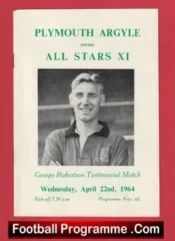 George Robertson Testimonial Benefit Match Plymouth Argyle 1964
