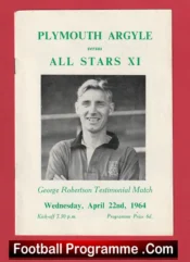 George Robertson Testimonial Benefit Match Plymouth Argyle 1964