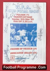 Fulham Ladies v Doncaster Belles 1985 – Football Womens Cup Final Multi Signed
