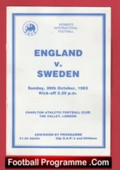 England Ladies v Sweden 1983 – Womens Football Charlton Athletic