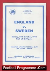 England Ladies v Sweden 1983 – Womens Football Charlton Athletic