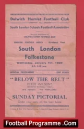 South London v Folkestone 1939 – 1930s Schoolboys Football