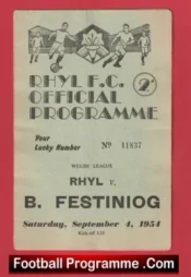 Rhyl v Blaenau Festiniog 1954 – Wales Welsh League 1950s