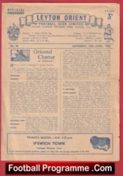 Leyton Orient v Ipswich Town 1958 – Multi Signed Autographed
