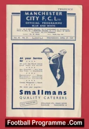 Manchester City v Arsenal 1949 – Man City Football Programme