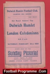 Dulwich Hamlet v London Caledonians 1935 – 1930s Old Programmes
