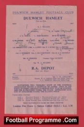 Dulwich Hamlet v Royal Artillery 1944 – 1940s Rare Football Programmes