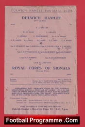 Dulwich Hamlet v Royal Corps Signals 1944 – 1940s Rare Football Programme