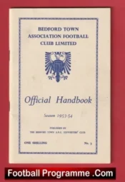 Bedford Town Football Club Official Handbook 1953 – 1954