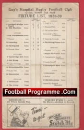 Guys Hospital Rugby v Cambridge University 1938 Hospital Rugby Match