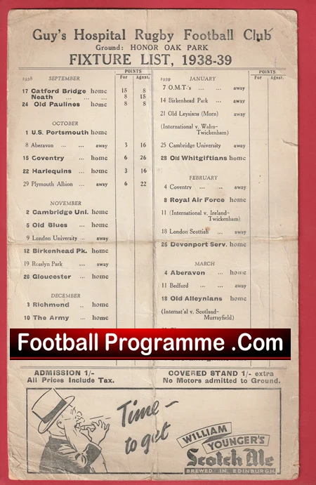 Guys Hospital Rugby v Cambridge University 1938 Hospital Rugby Match - Image 2