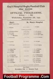 Guys Hospital Rugby v St Marys Hospital 1944 – Rugby Match