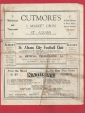 St Albans City v Dulwich Hamlet 1929 – 1920s Football Programme