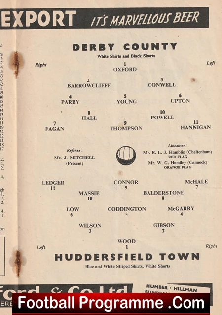 Derby County v Huddersfield Town 1960 - Image 3