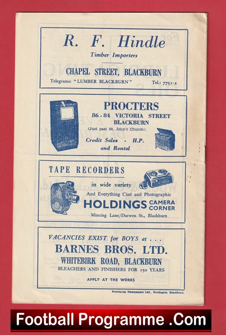 Blackburn Rovers v Huddersfield Town 1957 - Image 3