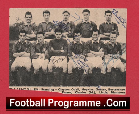 British Army Football Team Multi Autographed Signed 1954 - Image 2
