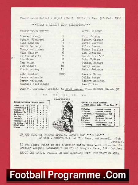 Thorniewood United v Royal Albert 1988 - Robertson Park Uddingston - Image 3