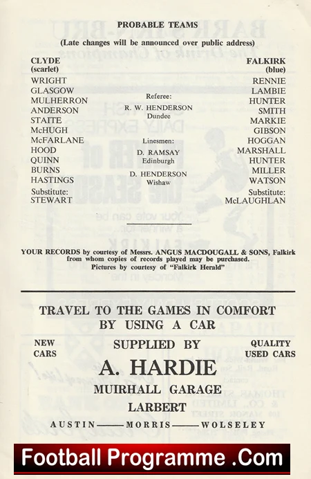 Falkirk v Clyde 1969 - Brockville Park - Scotland - Image 3