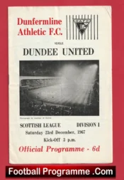Dunfermline Athletic v Dundee United 1967 – Scottish Football Programmes