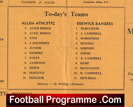 Alloa Athletic v Berwick Rangers 1962 - 1960s - Image 3