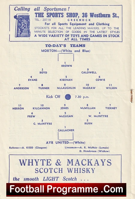 Greenock Morton v Ayr United 1963 - Scotland - Image 3