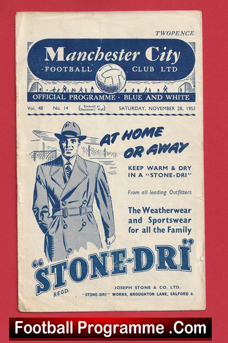 Manchester City v WBA 1953 - Man City Football Programme - Image 2