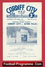 Cardiff City v Aston Villa 1953 – 1950s Programmes