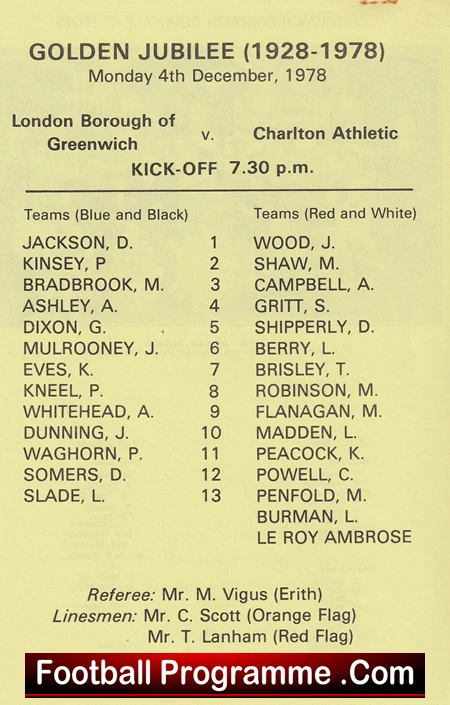 London Borough Of Greenwich v Charlton Athletic 1978 - Image 3