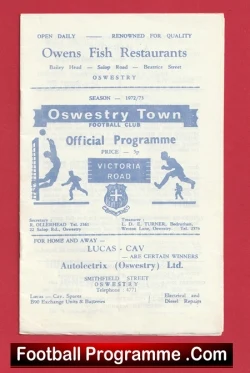 Oswestry Town v Oldham Athletic 1973 - Cheshire County League