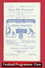 Oswestry Town v Oldham Athletic 1973 – Cheshire County League