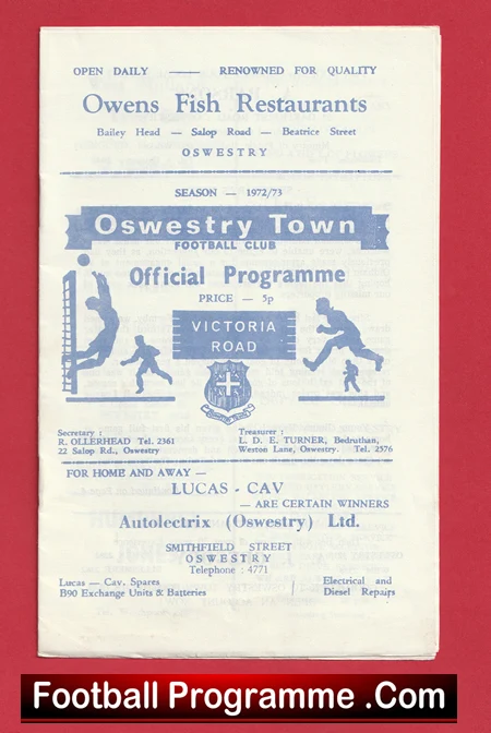Oswestry Town v Oldham Athletic 1973 - Cheshire County League - Image 2