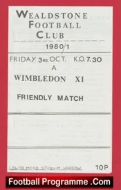 Wealdstone v Wimbledon 1980 – Friendly Match