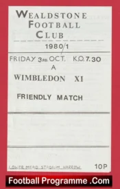 Wealdstone v Wimbledon 1980 – Friendly Match