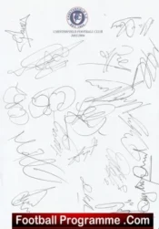 Chesterfield Football Club Multi Autographed Signed Sheet 2003 2004