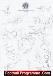 Chesterfield Football Club Multi Autographed Signed Sheet 2003 2004