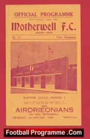 Motherwell v Airdrieonians Airdrie 1959 – Scotland