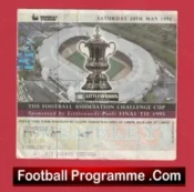 Manchester United v Everton 1995 – FA Cup Final Football Ticket