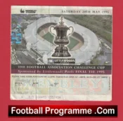 Manchester United v Everton 1995 – FA Cup Final Football Ticket