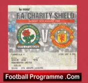 Blackburn Rovers v Manchester United 1994 Charity Shield Ticket